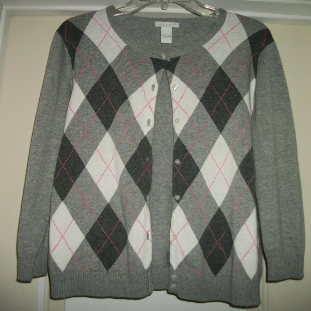 BACK TO THE 50S MODERN DOES 50S ARGYLE SWEATER M